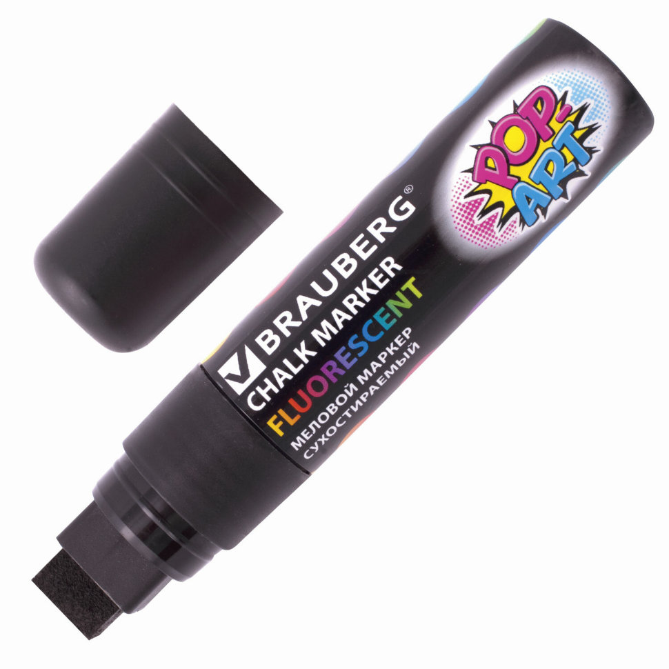Маркер меловой Brauberg Pop-Art 15 мм черный 151544 цена за 3 шт , 